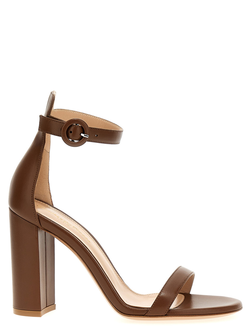 GIANVITO ROSSI WOMEN BROWN ANKLE STRAP HEELS, 7.5 LUXURY PUMPS & HEELS FOR WOMEN DARVEYS
