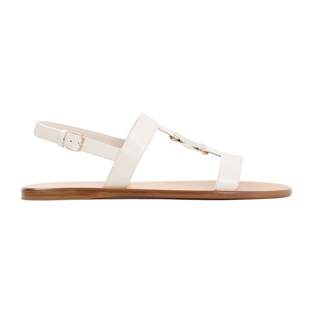 Ferragamo White Leather Vida Sandals for Women Online USA at