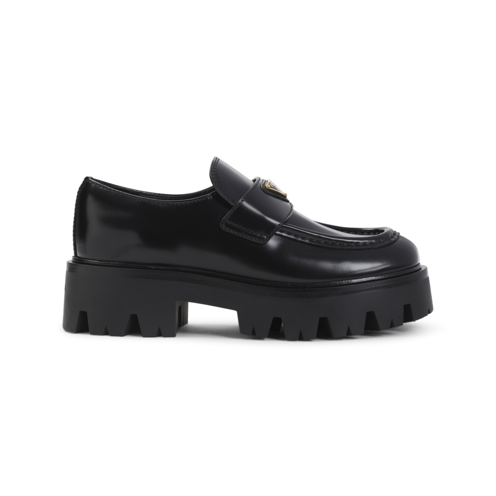 Prada Black Leather Loafers