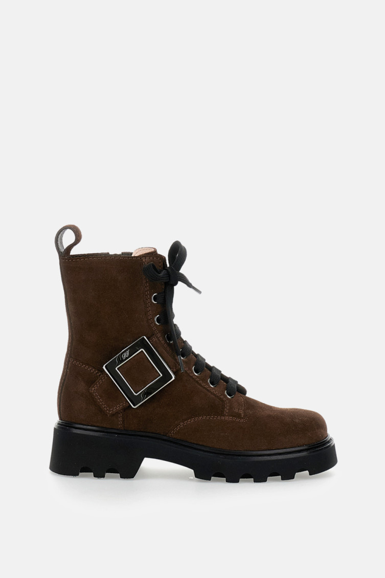Roger Vivier Brown Lace Up Boots In Brown