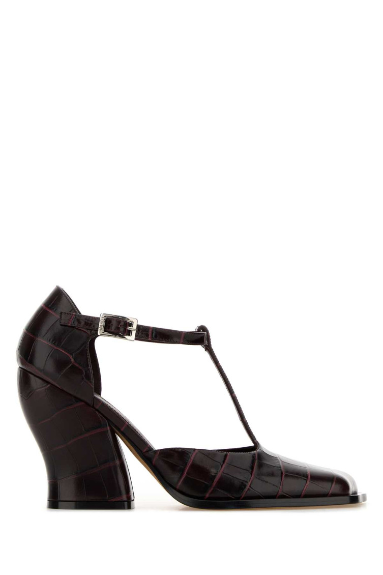 Loewe Burgundy Leather Heels In Brown