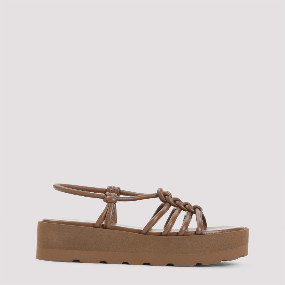 Gianvito Rossi Camel Brown Caged Slingback Sandals In Brown