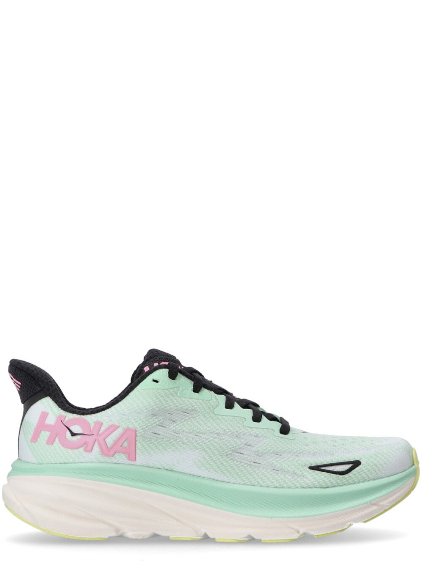 Hoka Blue Clifton-9 Sneakers In Green