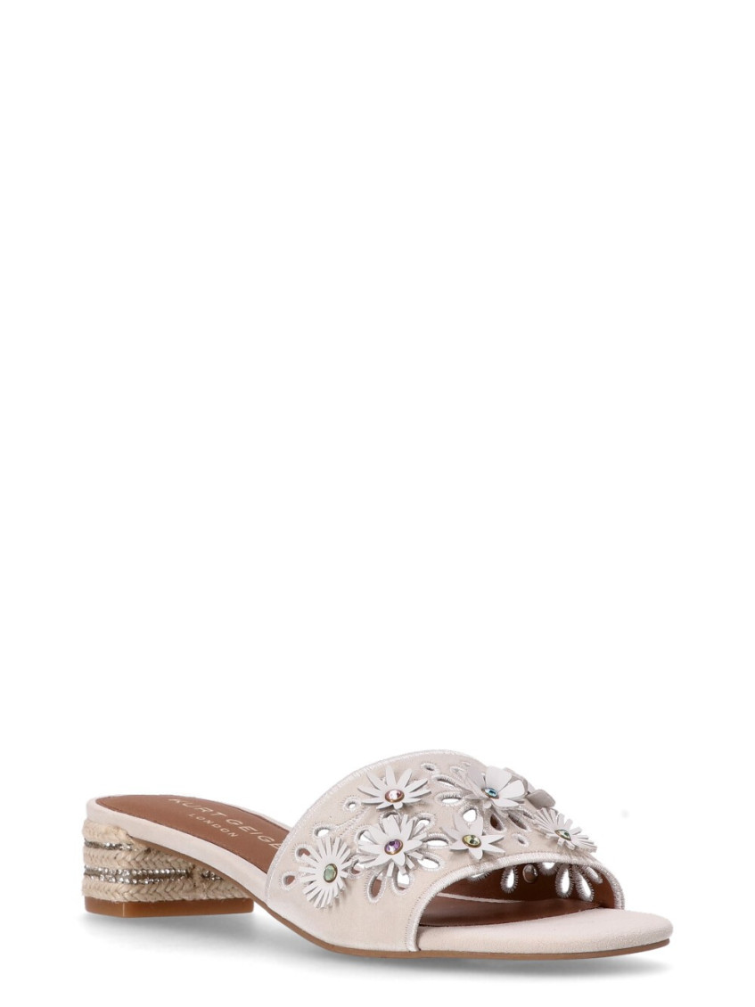 Kurt Geiger Beige Floral Sandals In Neutral