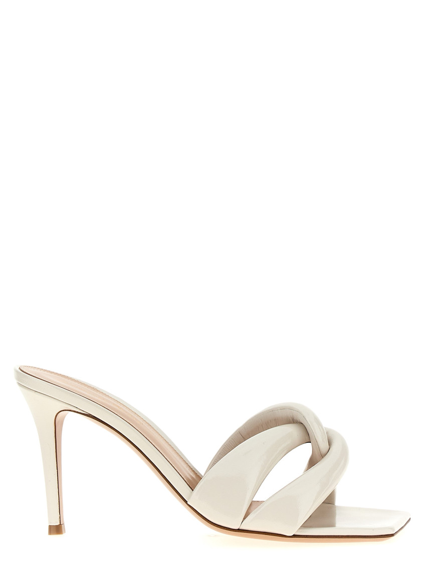 GIANVITO ROSSI WHITE OPEN TOE HEELS