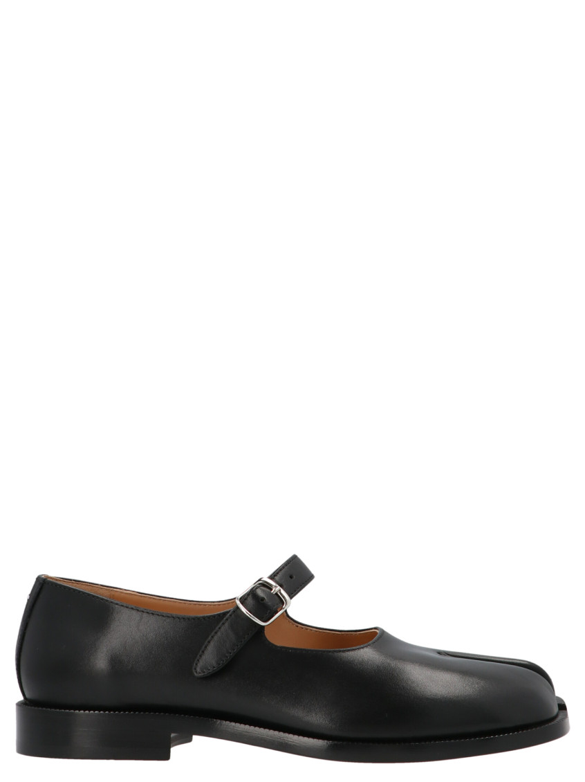 Shop Maison Margiela Black Mary Jane Ballet Flats