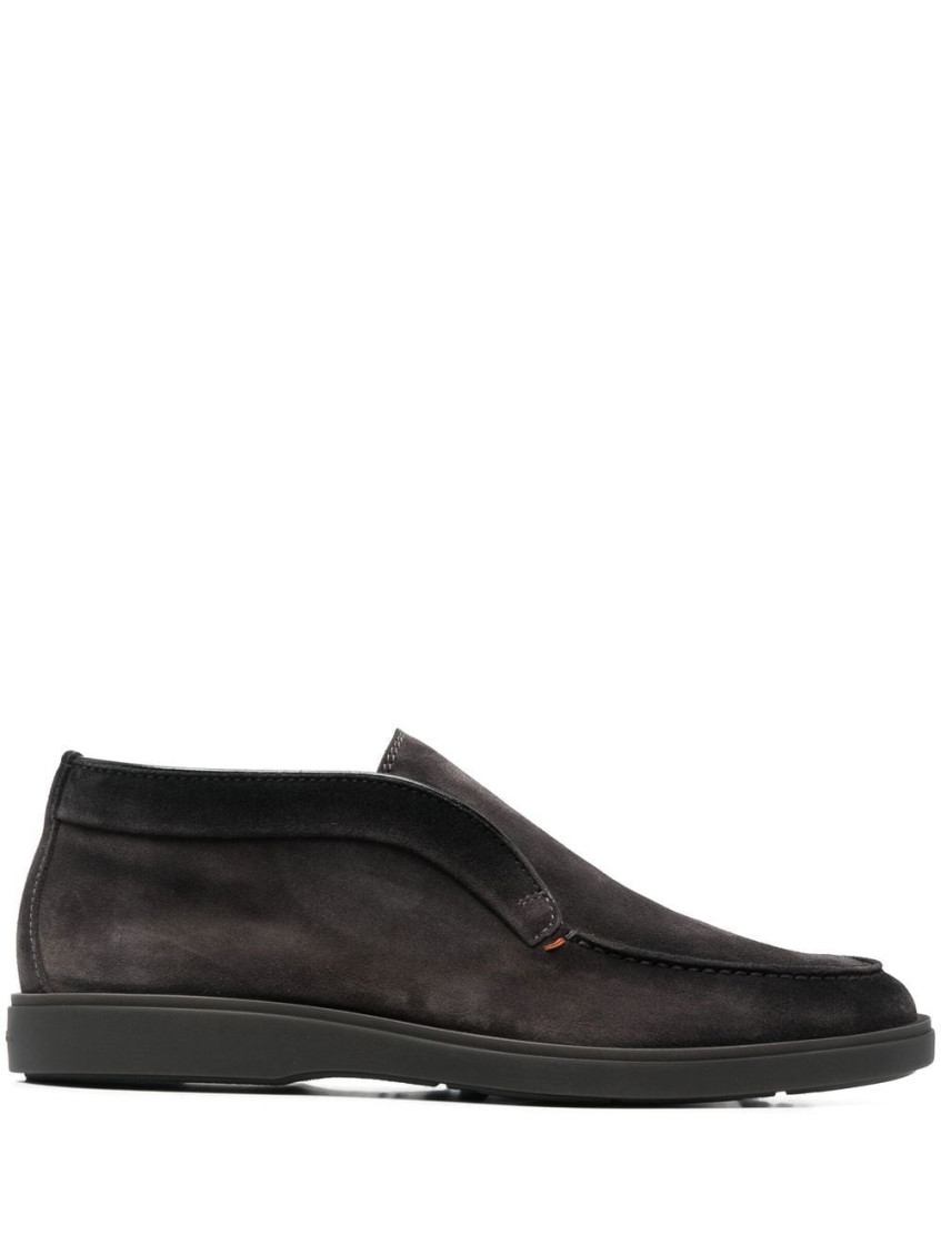 Santoni Grey Slip On Boots In Gray