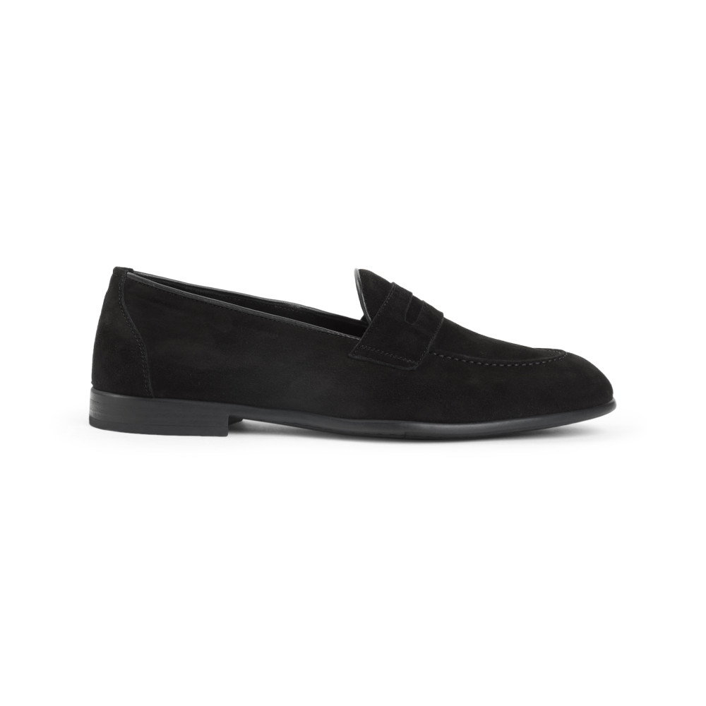 Brioni Almond Toe Suede Leather Penny Loafers