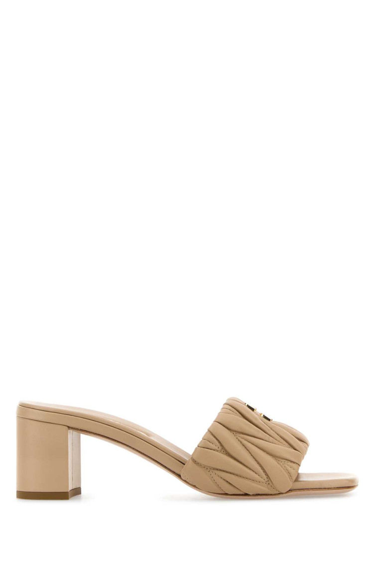 MIU MIU BEIGE LEATHER HEELS