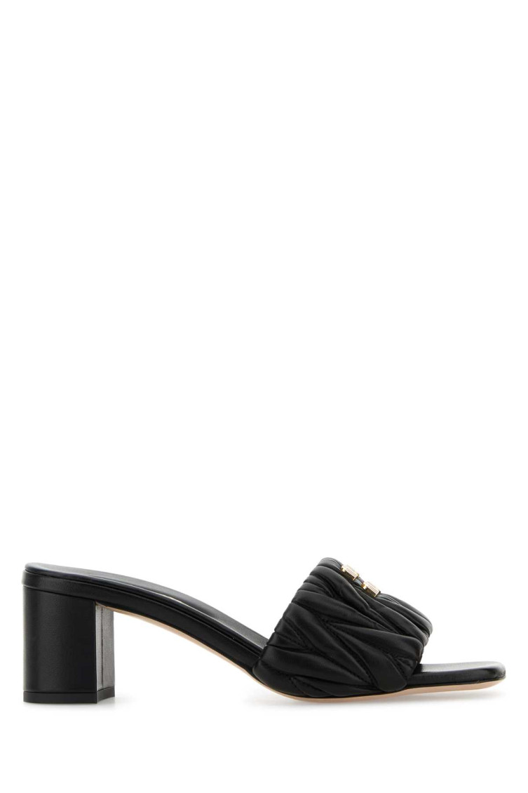 MIU MIU BLACK LEATHER HEELS