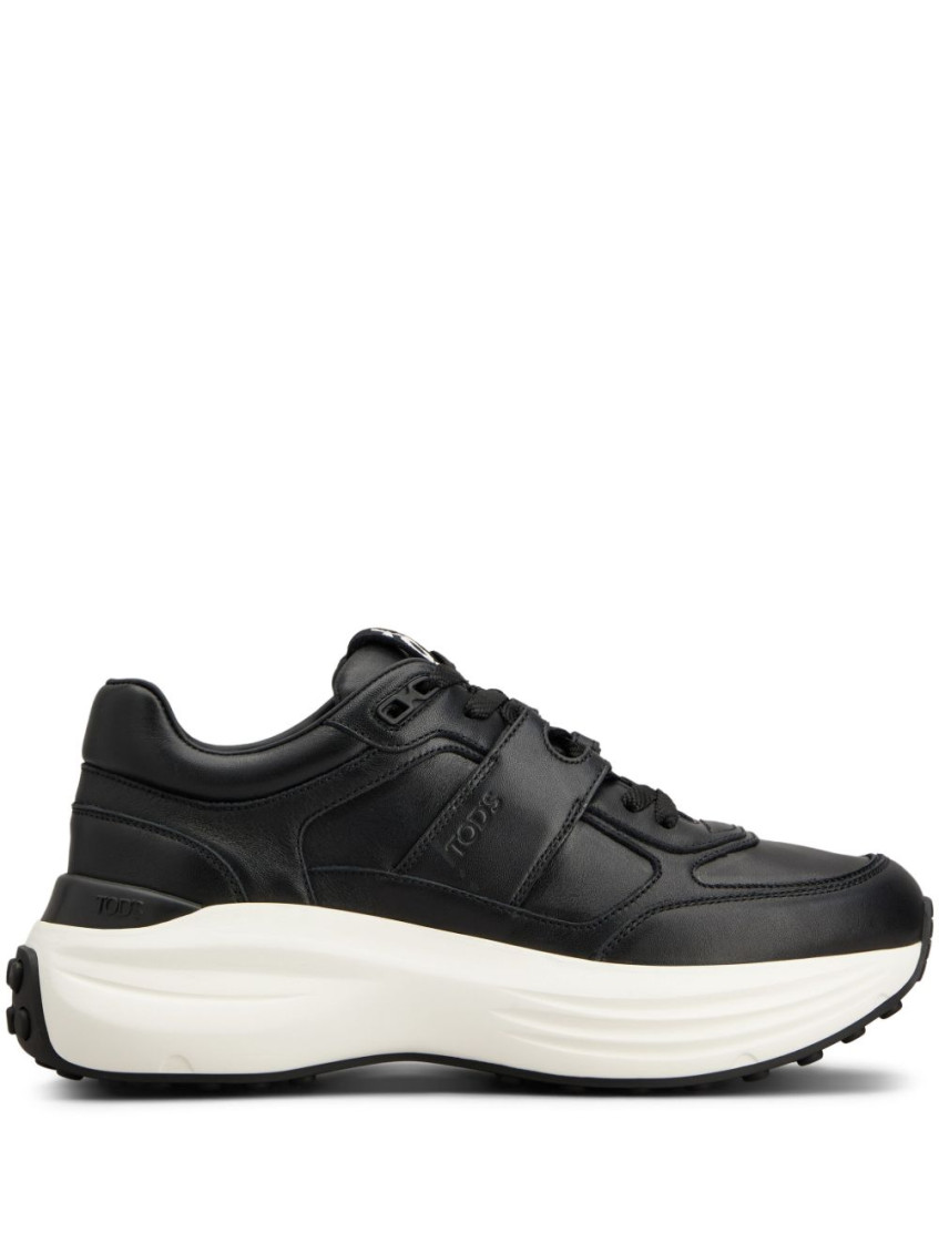Tod's Leather And Technical Fabric Sneakers In Black