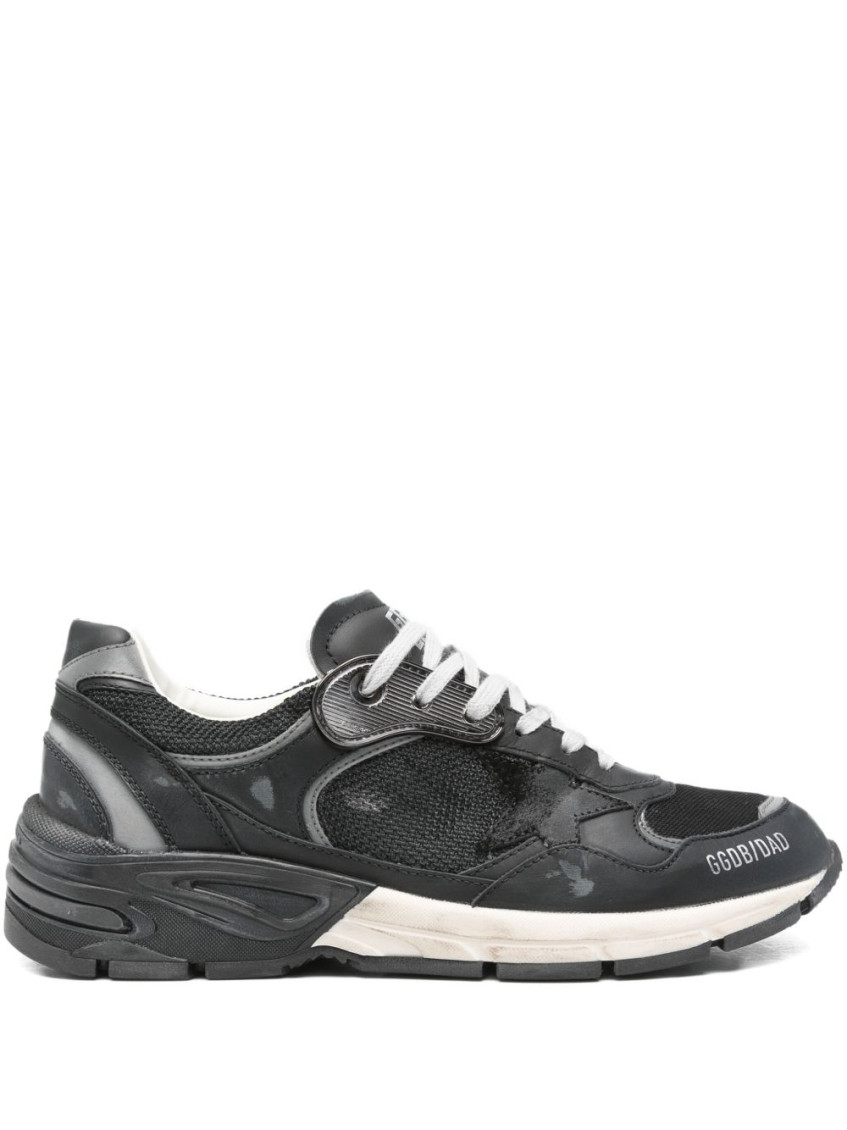Golden Goose Black Leather And Mesh Running Dad Sneakers In Gray