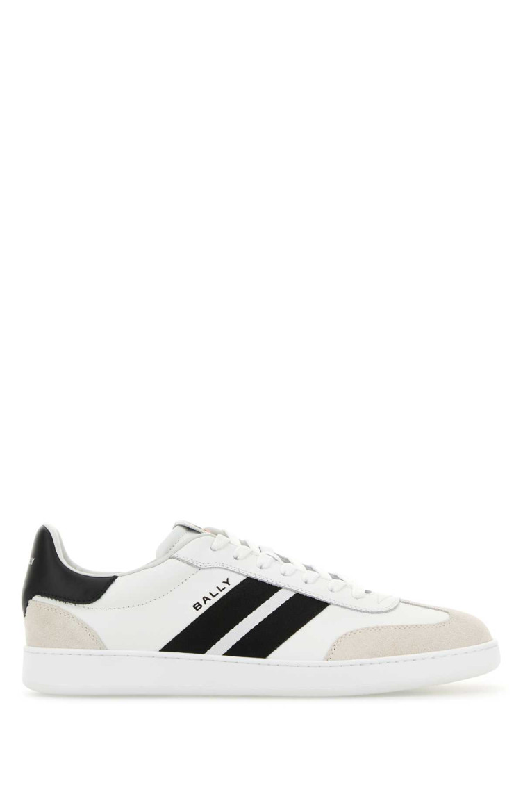 Bally Leather Sneakers With Contrast Heel Tab In White