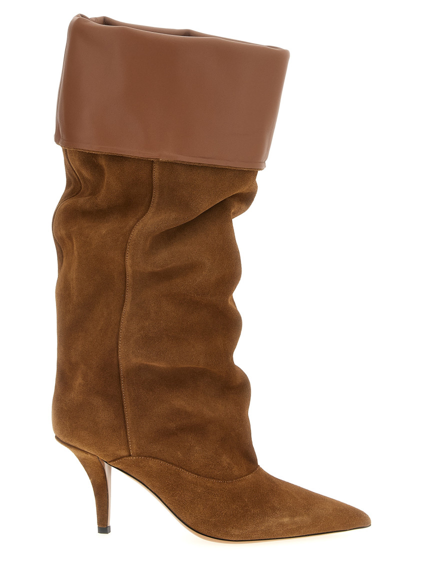 Paris Texas Ines Reverse 75 Suede Cognac Boots In Neutral