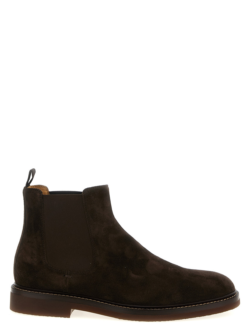 Brunello Cucinelli Men Chelsea Ankle Boots In Brown
