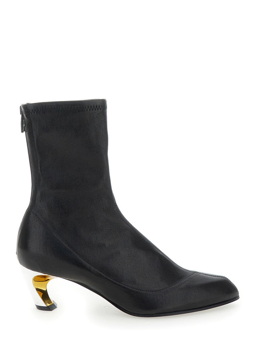 Shop Alexander Mcqueen Black Boot Armadillo Heel