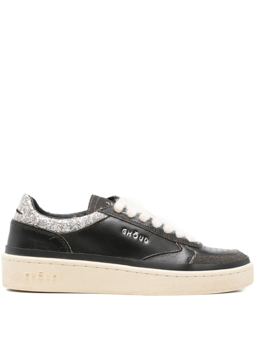 Ghoud Black Lace Up Sneakers In Black