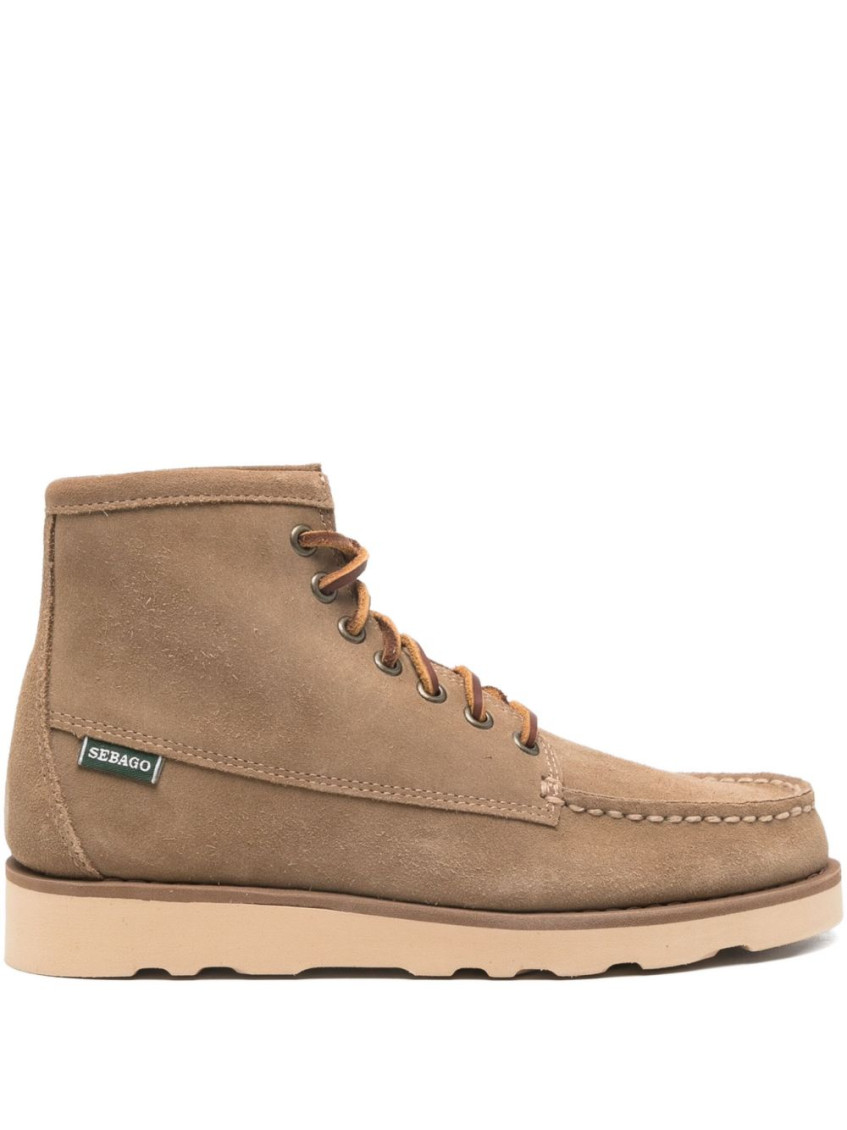 Sebago Beige Lace Up Boots In Brown