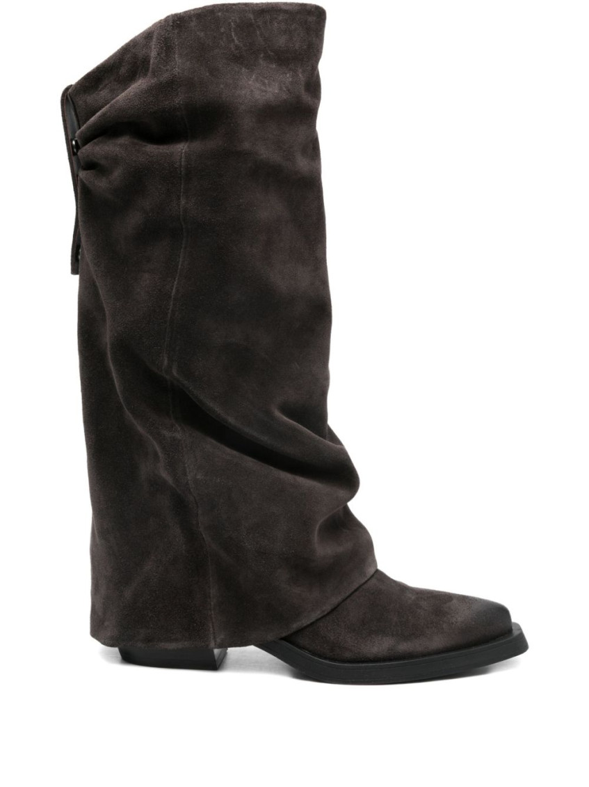 Ash Brown High Boots In Brown