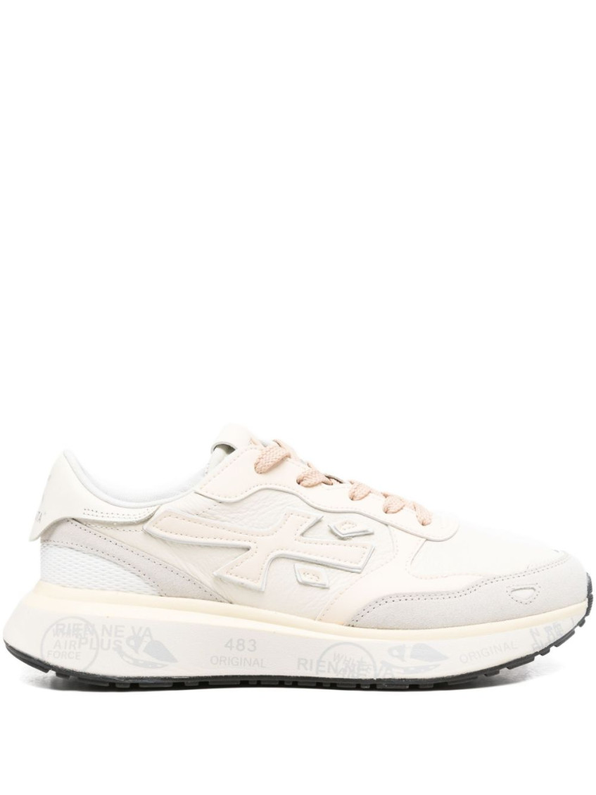 Premiata Low-top Sneakers With Zebra Print Detail In Neutral