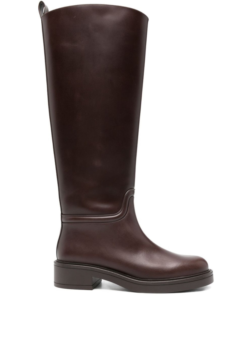 Stuart Weitzman Leather Celia Riding Boots In Brown