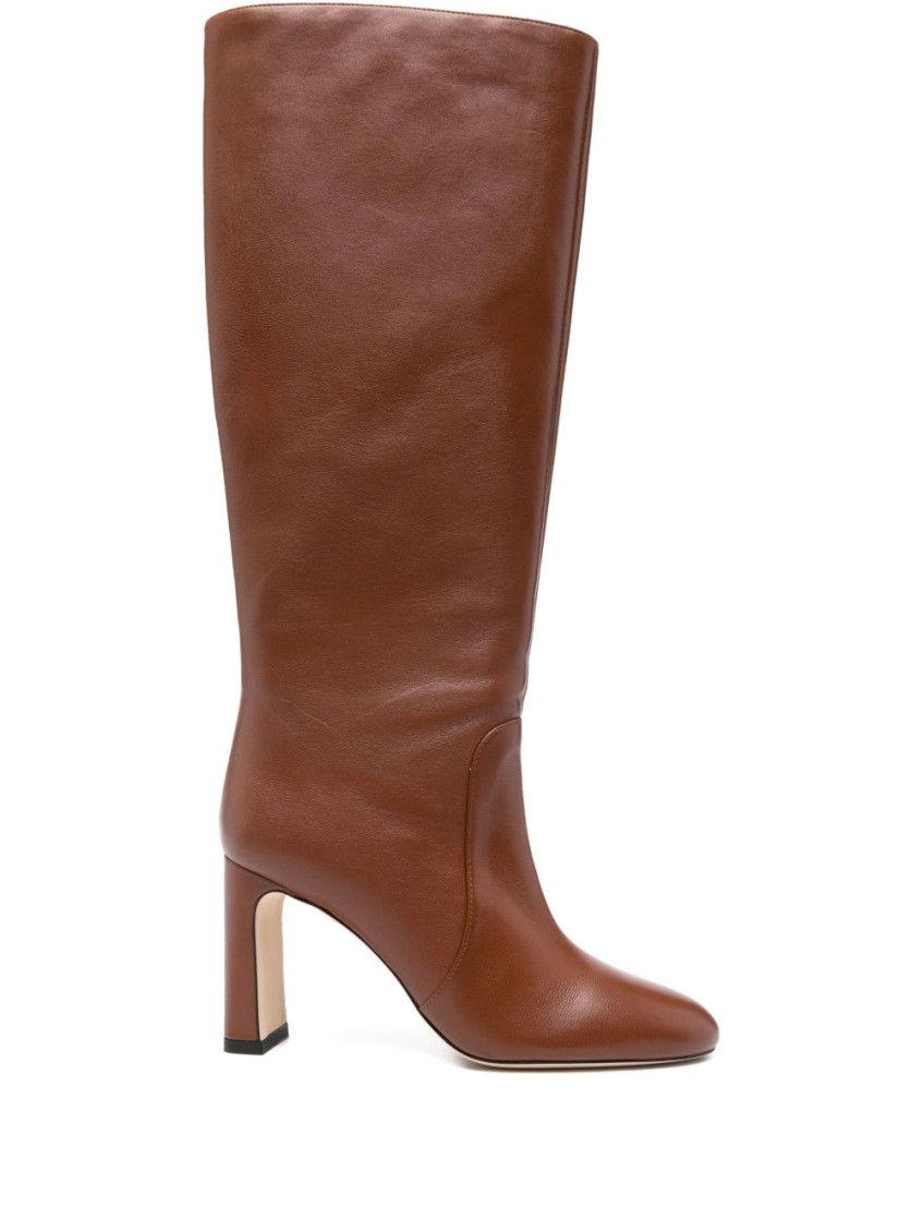 Stuart Weitzman 85mm Babette Tubo Nappa Leather Knee-high Boots In Brown