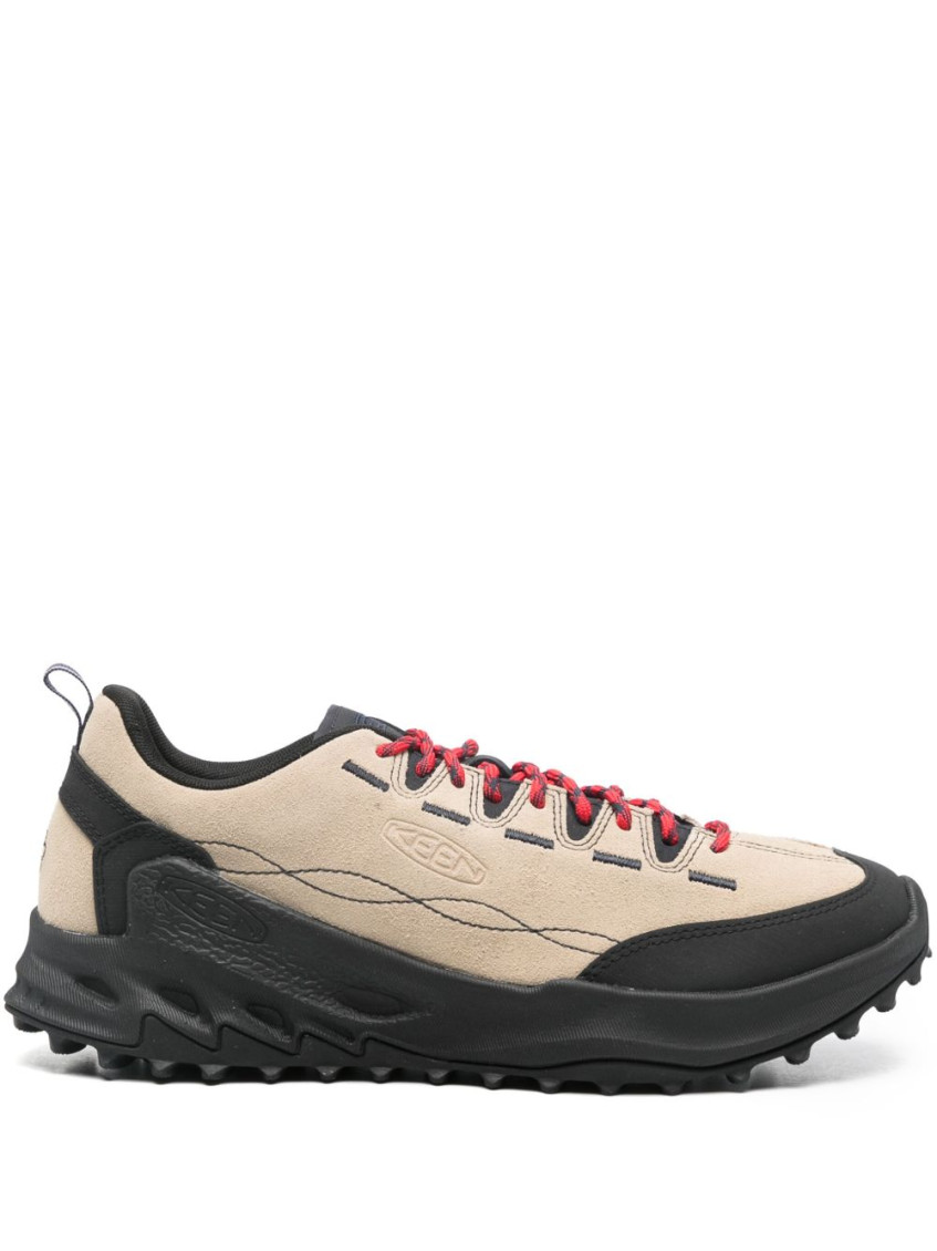 Keen Beige Vitello Leather Sneakers With Rugged Outsole In Neutral