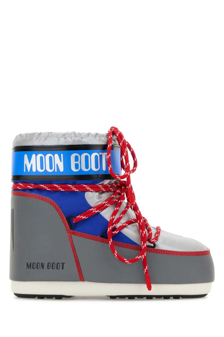 Moon Boot Mb Icon Low Glitter Woman Ankle Boots Pink Size 8-9.5 Plastic In Gray