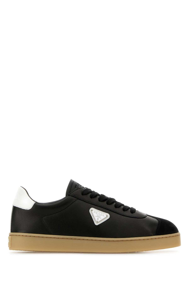 Prada Black Low Top Sneakers In Black