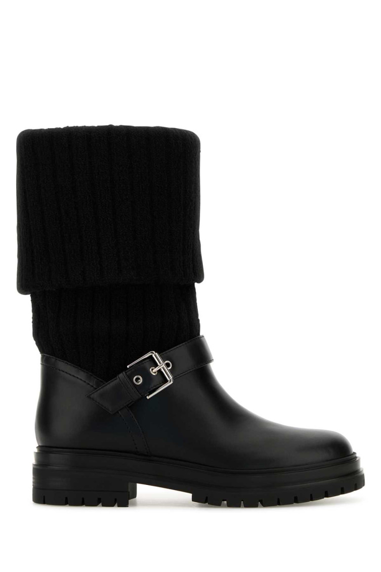 Shop Gianvito Rossi Black Buckle Strap Boots