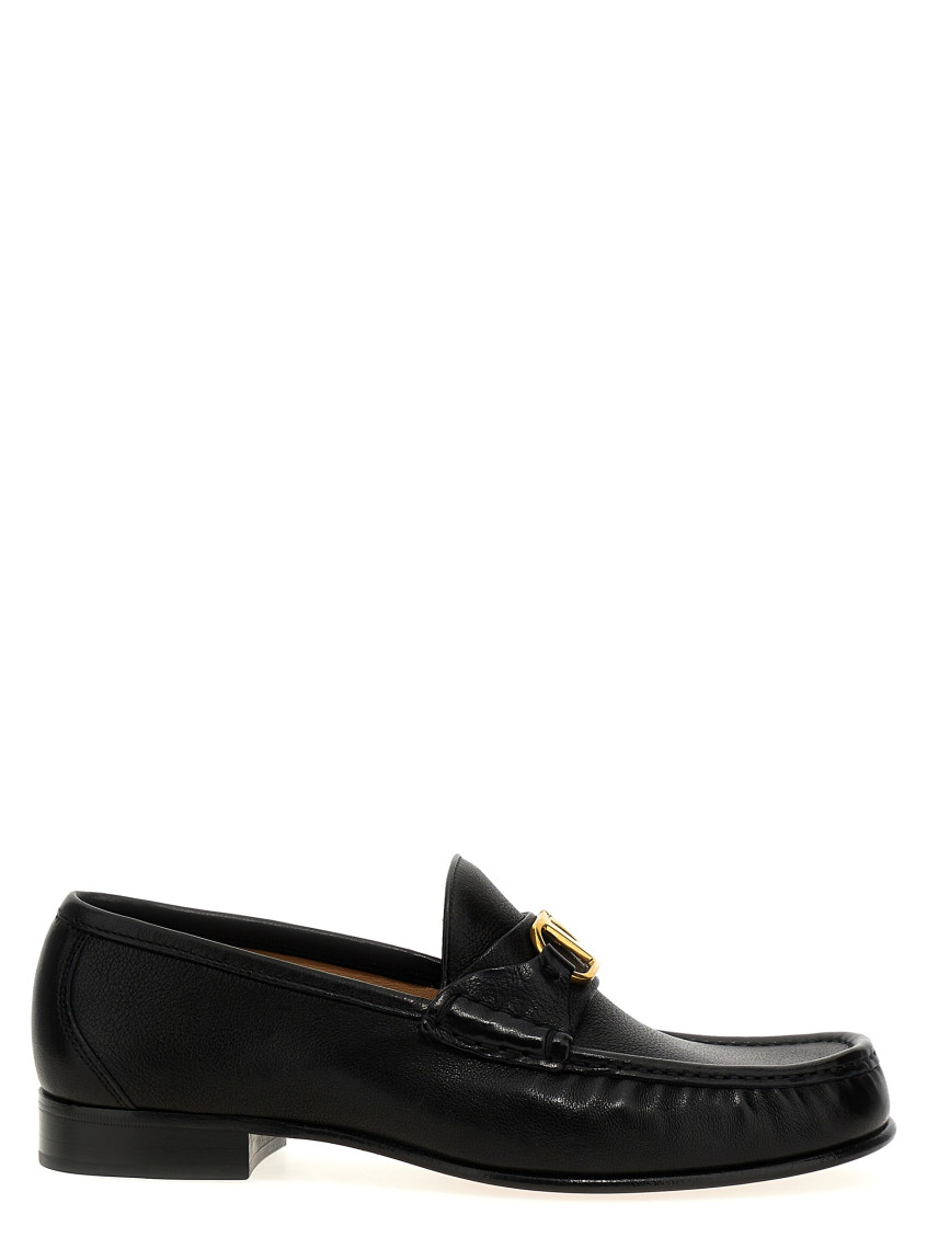 Valentino Garavani Vlogo Signature Loafer With Gold-tone Logo Detail In Black