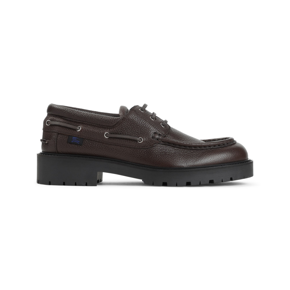 【関税&送料込】Burberry Brown Leather Raft Loafers Burberry Raft Brown Leather Loafers In Multicolor | ModeSens