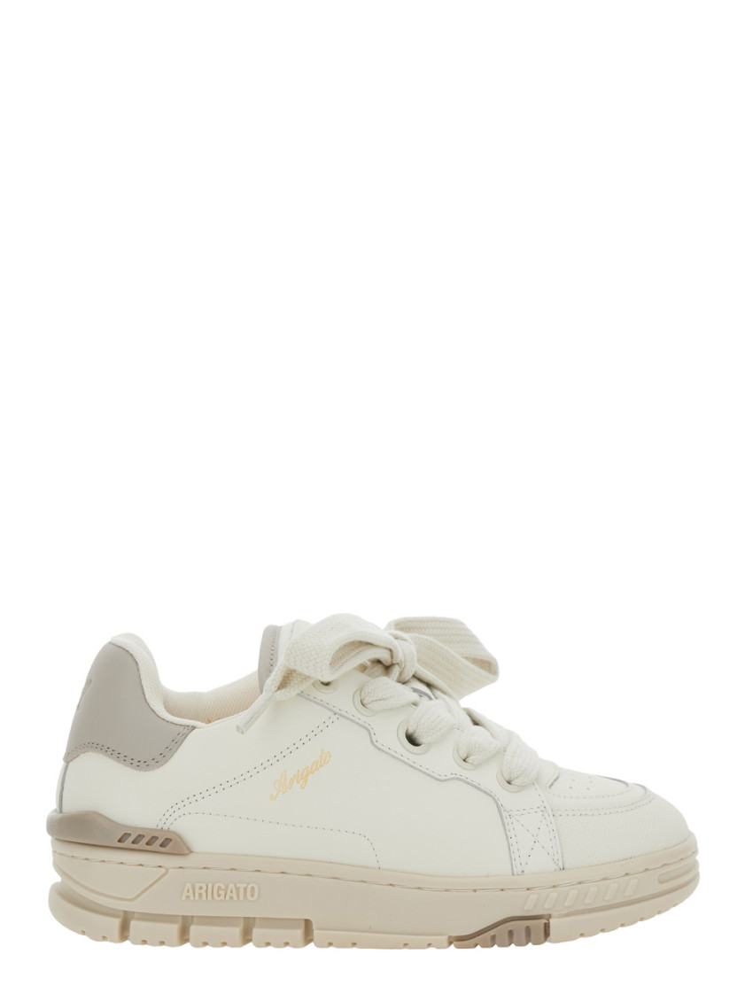 Axel Arigato 'area Haze' Beige Low Top Sneakers With Laminated Leather In Leather Blend Woman In Beige