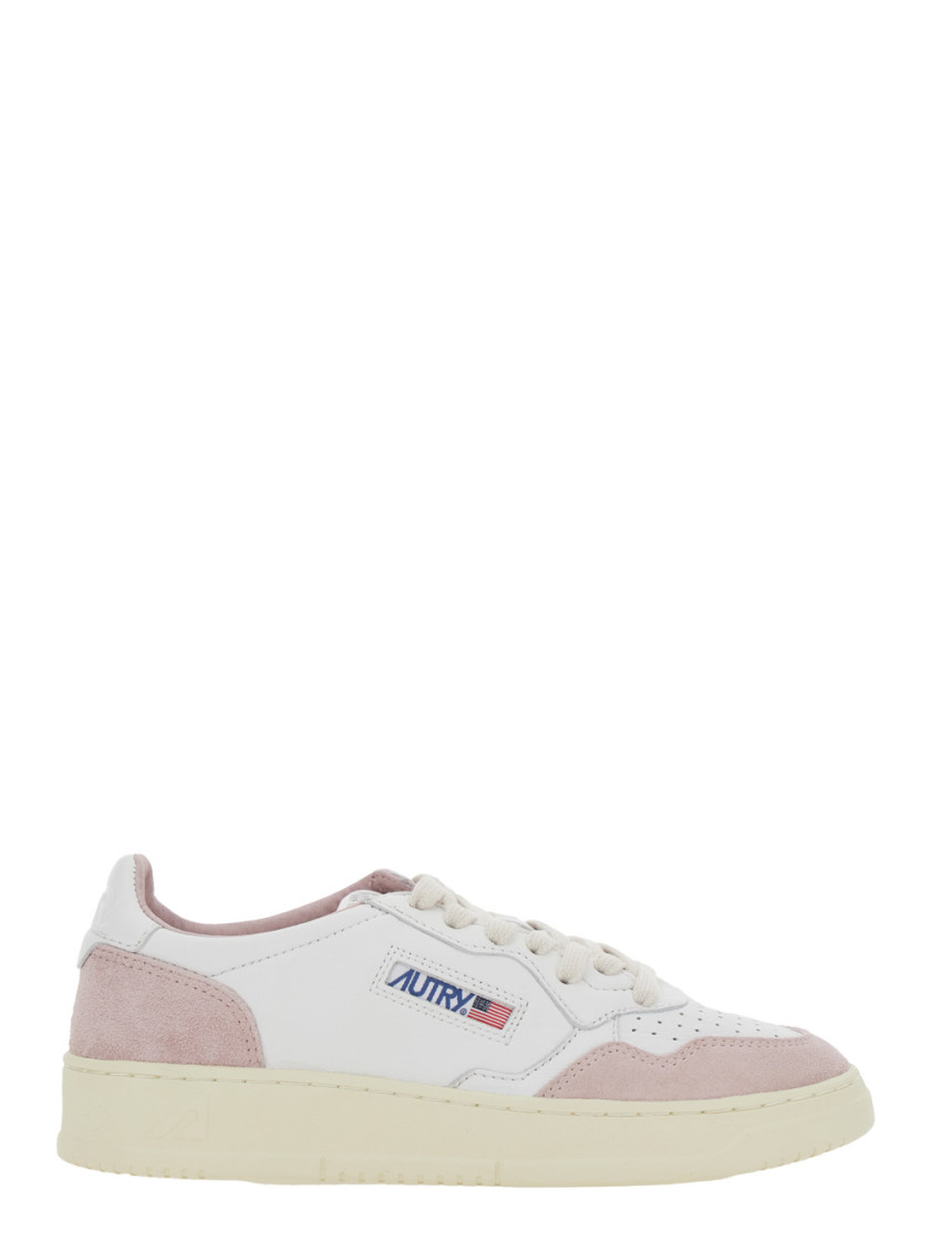 Autry 'medalist' White Low Top Sneakers With Logo Patch On Tongue And Side In White