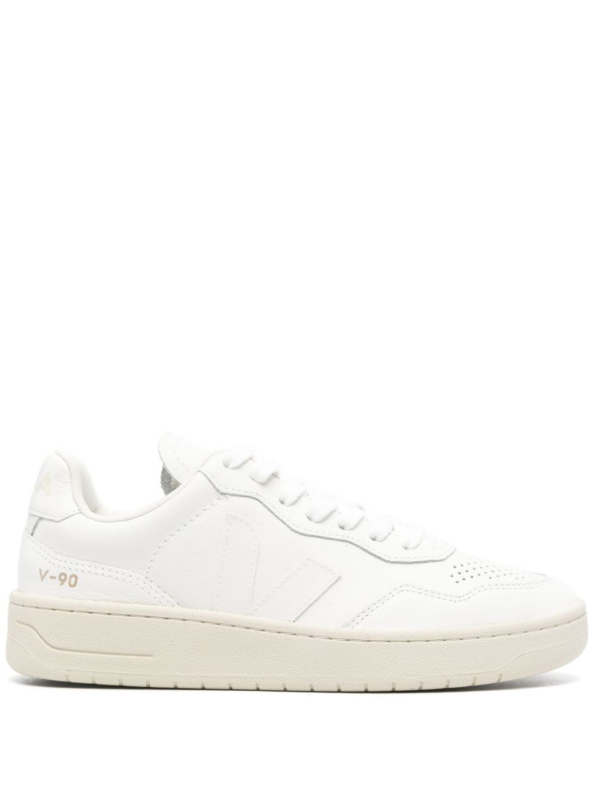 Veja V-90 O. T. Leather Sneaker In White