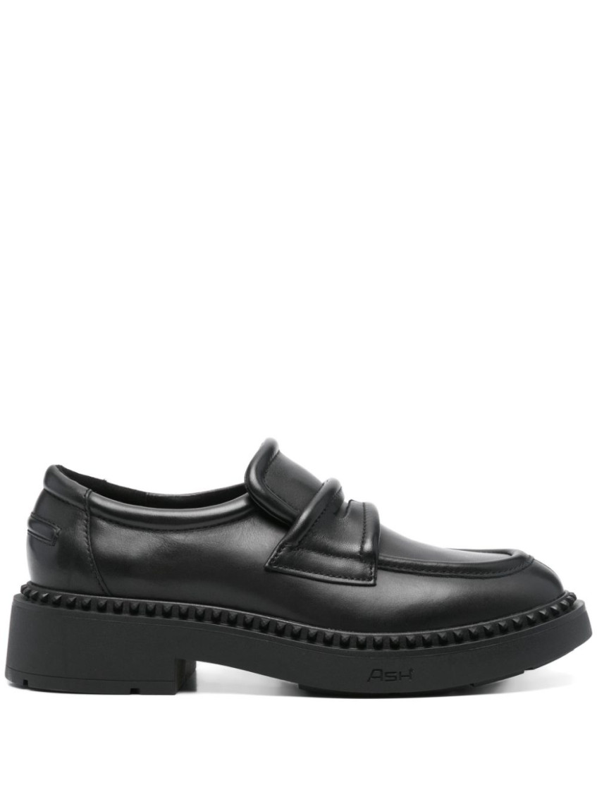 Ash Genial Loafers In Black Leather In Black