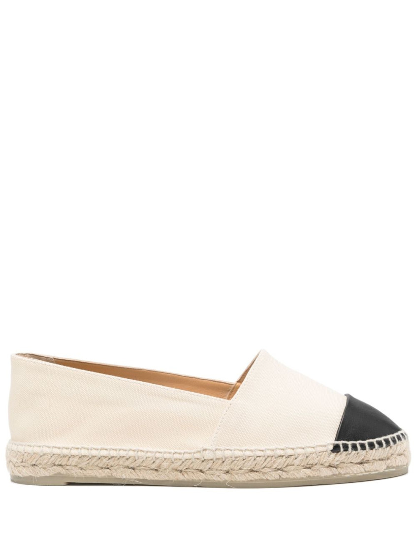 Shop Castaã±er White Round Toe Espadrilles