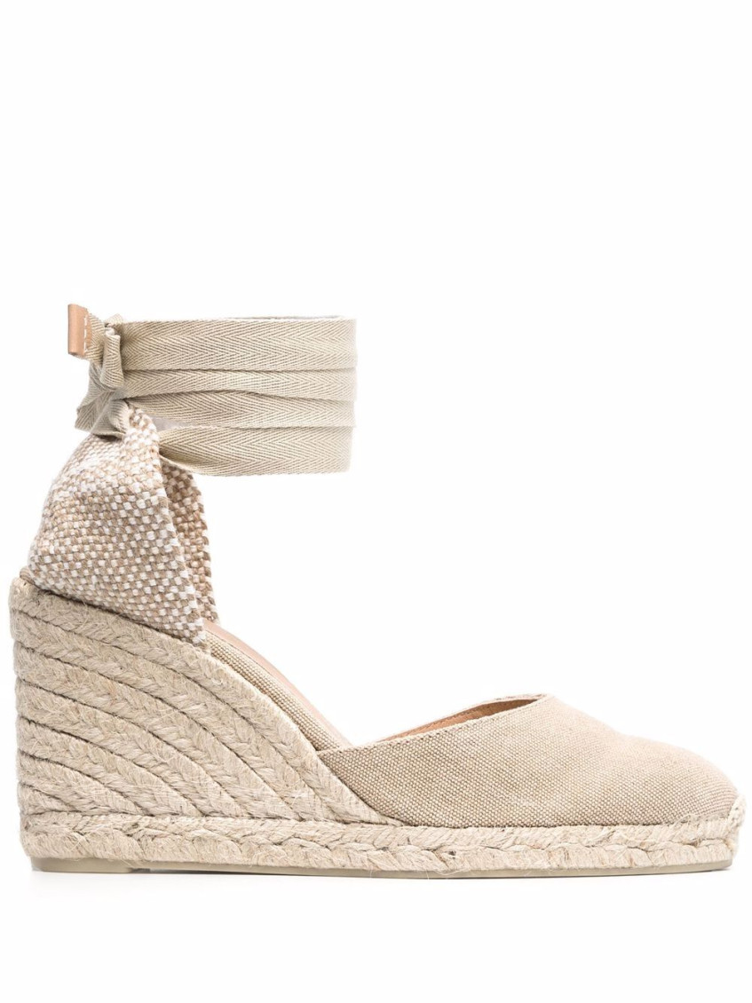 Shop Castaã±er Beige Carina Espadrille Wedges