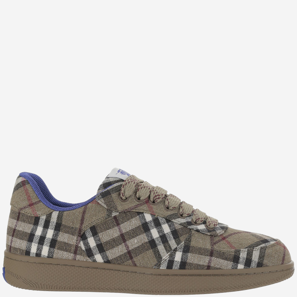Burberry Checked Terrace Lace-up Sneakers In Brown