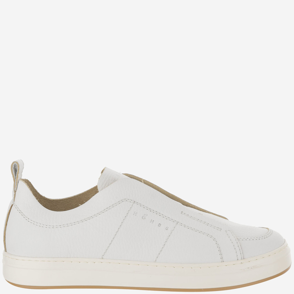 Hogan White Slip On Sneakers In Beige