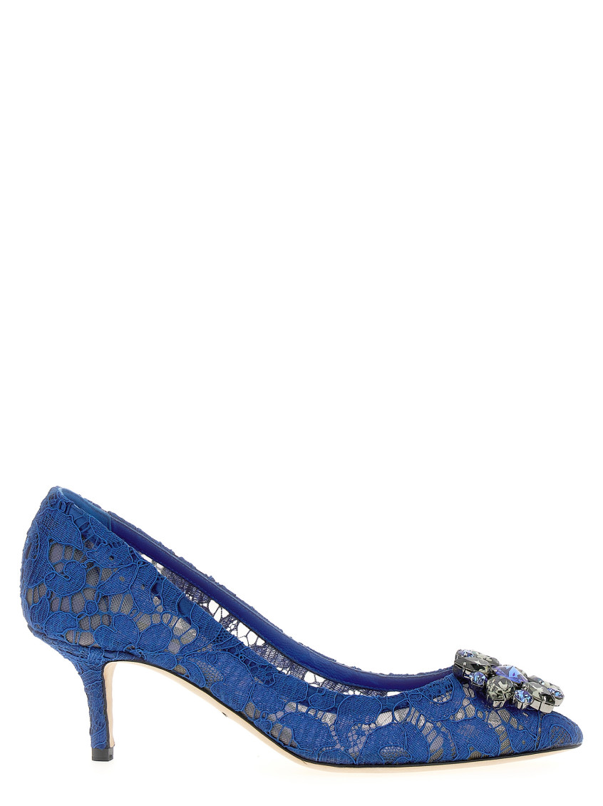 Dolce & Gabbana Bellucci Taormina Lace Pumps In Blue