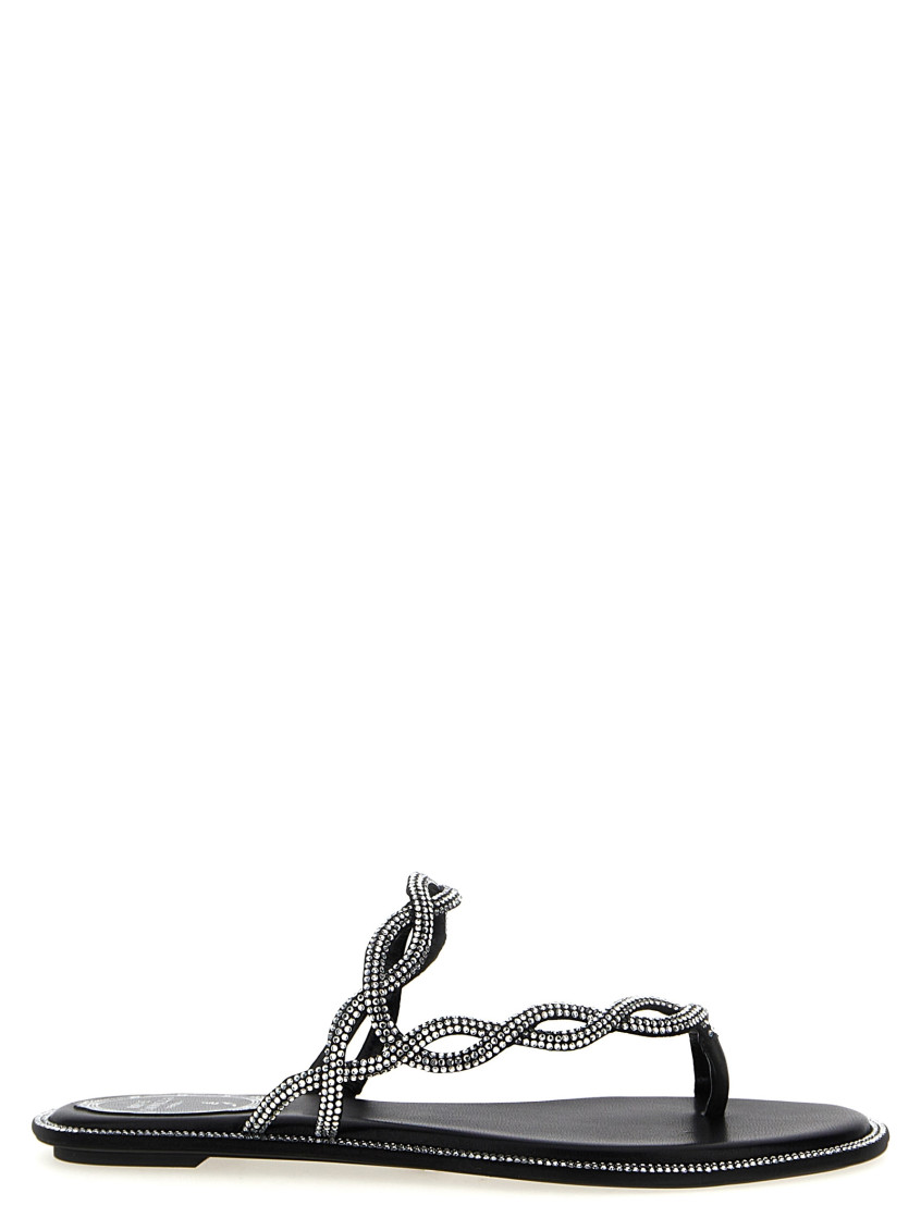 René Caovilla Rene Caovilla Black Flat Braid Sandal 10 In Black