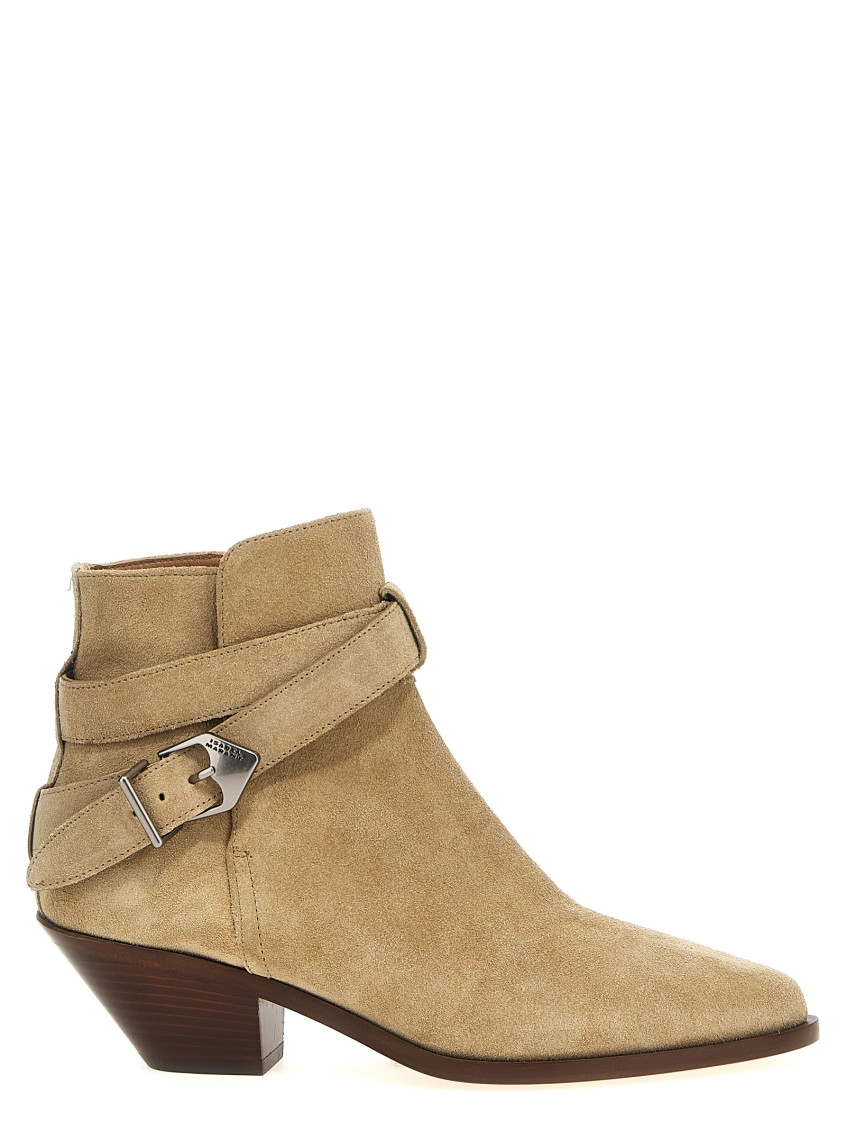 Shop Isabel Marant Beige Deivy Ankle Boots