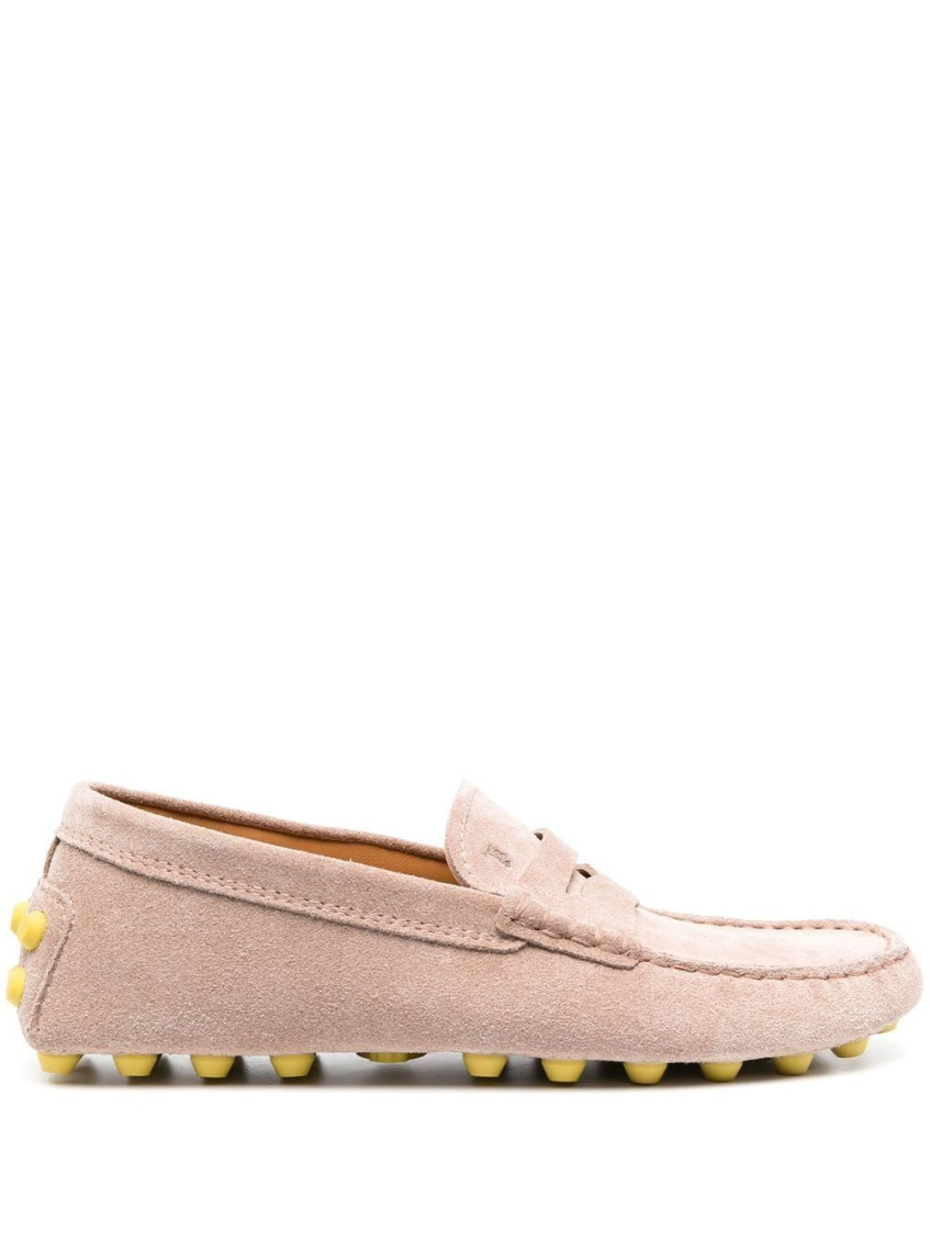 Tod's Gommino Bubble Suede Driving Shoes In Beige