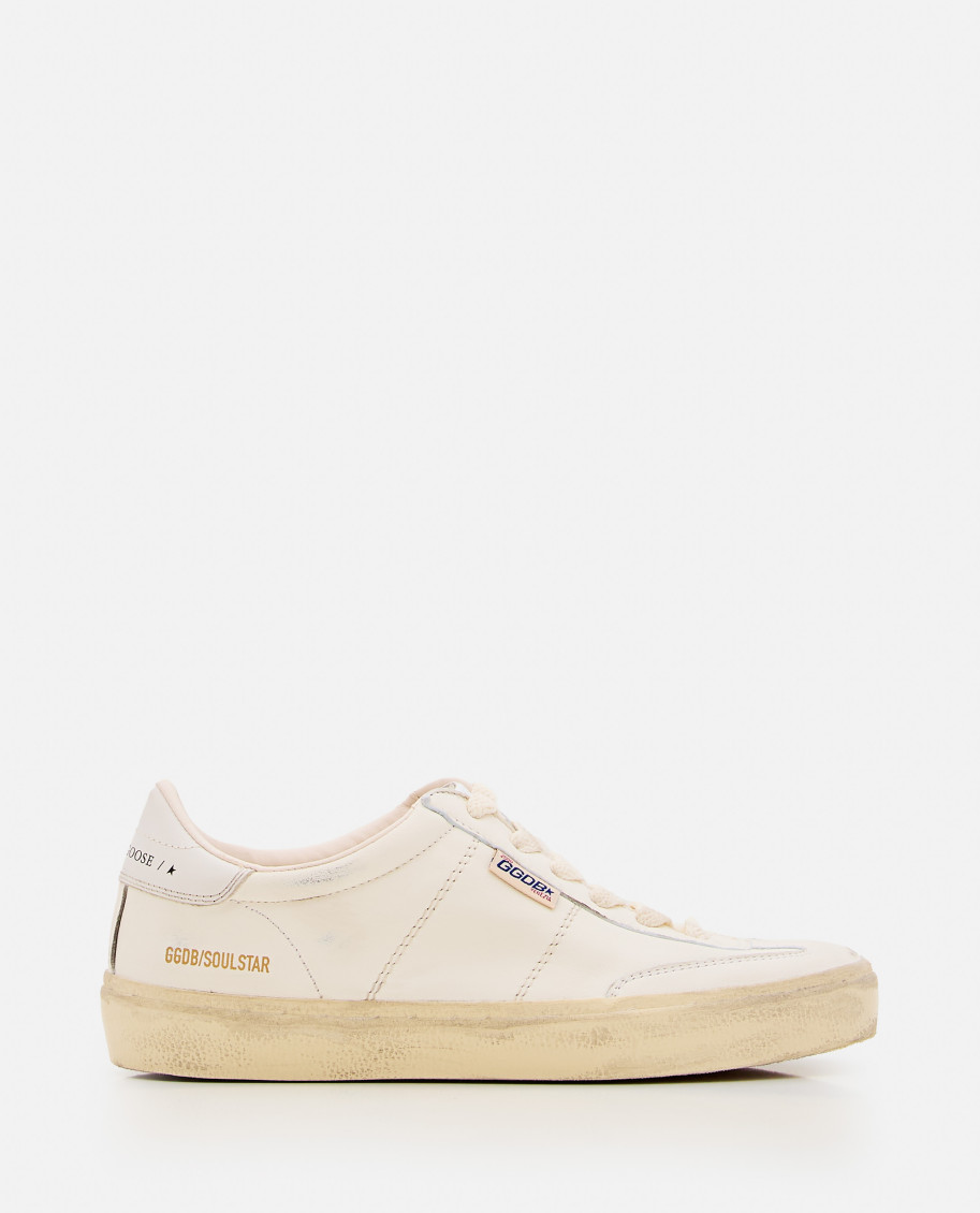 Shop Golden Goose Natural Lace Up Sneakers