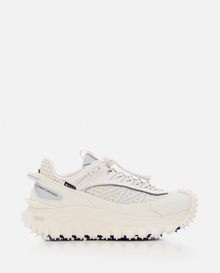 MONCLER WHITE TRAILGRIP LACE UP SNEAKERS