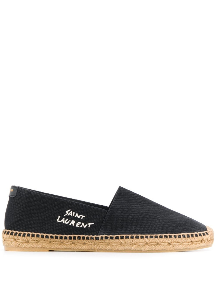 Saint Laurent Signature Canvas Espadrilles In Black