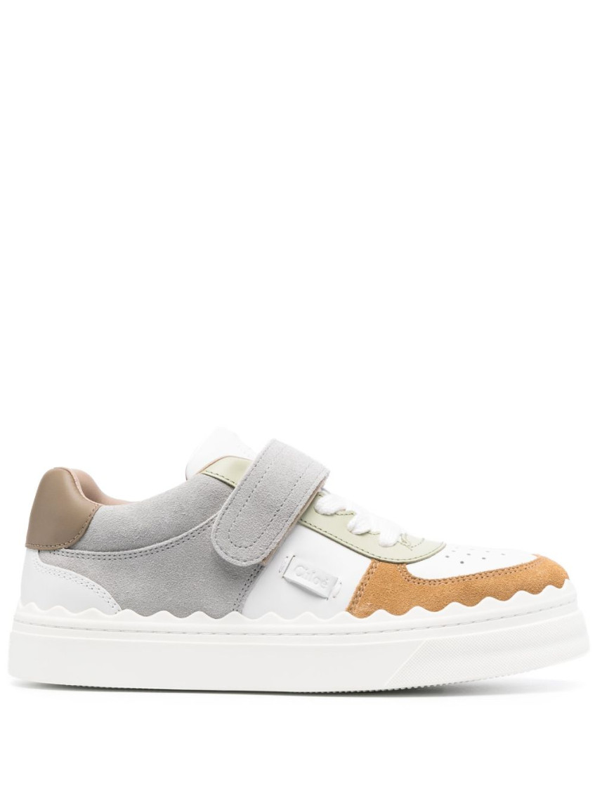 Chloé Chloè Lauren Touch Strap Sneakers In Grey