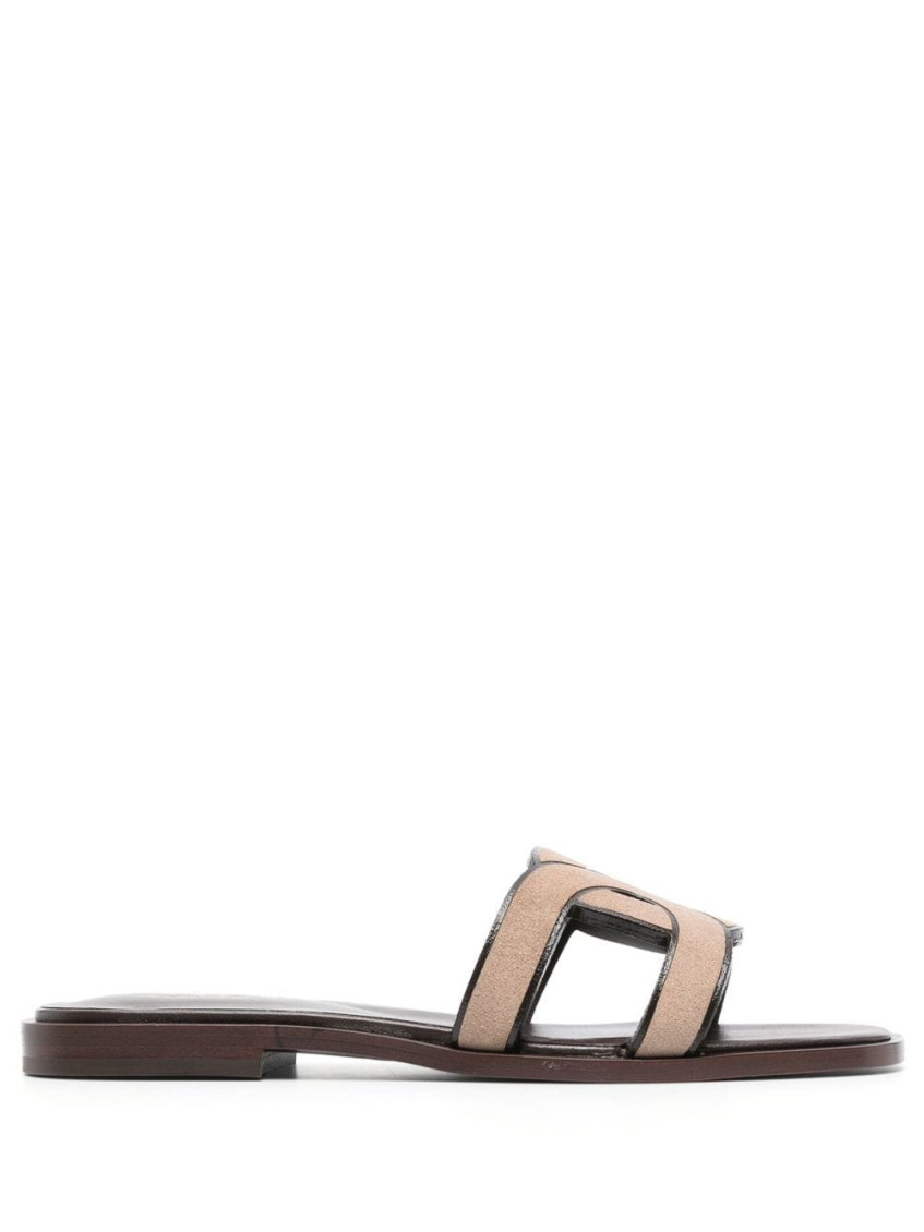 Shop Tod's Brown Suede Sandals