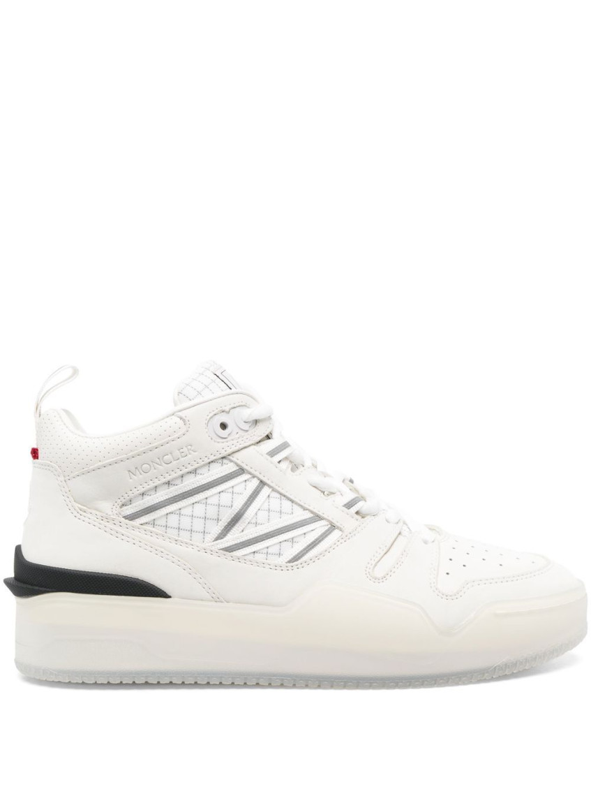 Moncler Pivot Leather Sneakers In White